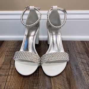 Ivory Pearl Open-Toed Heels